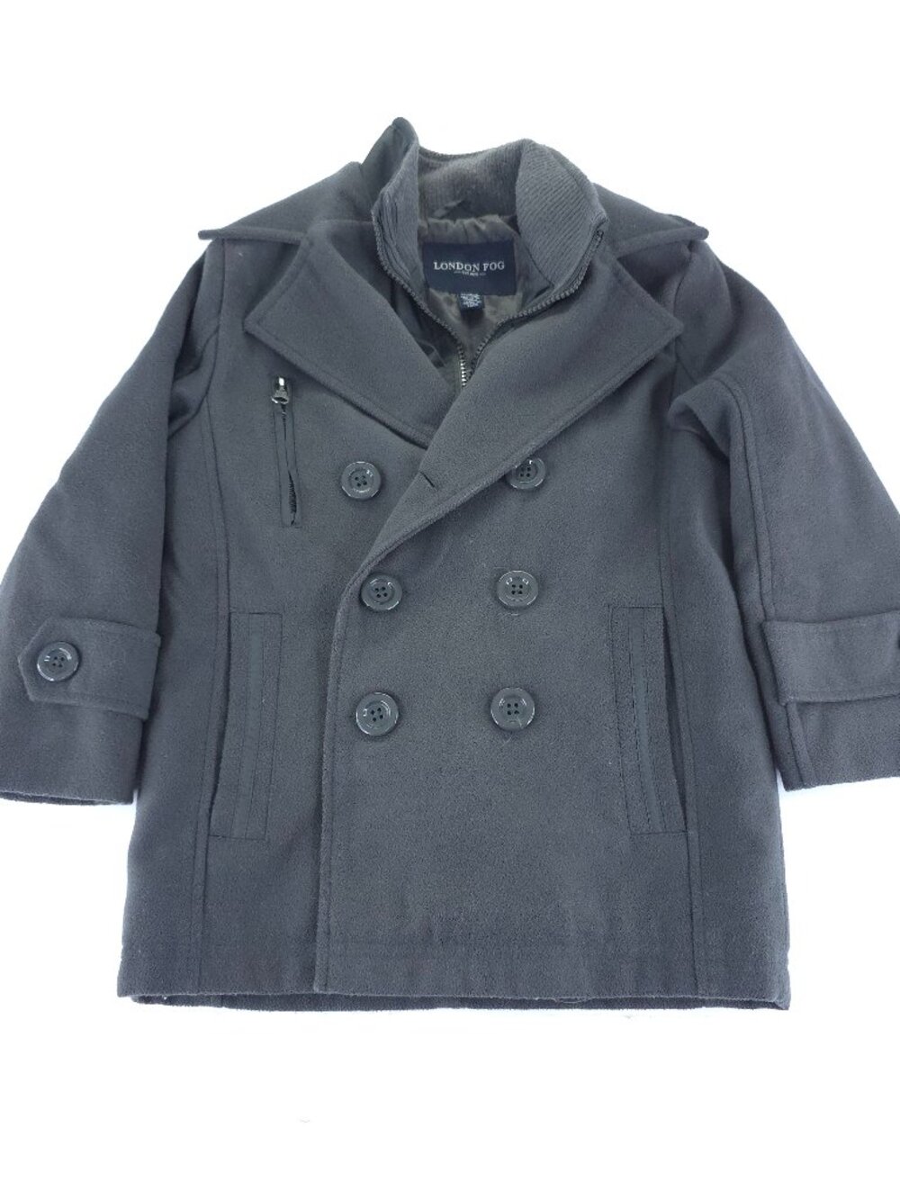 London Fog Kids Pea Coat Jacket M 5-6 Gray